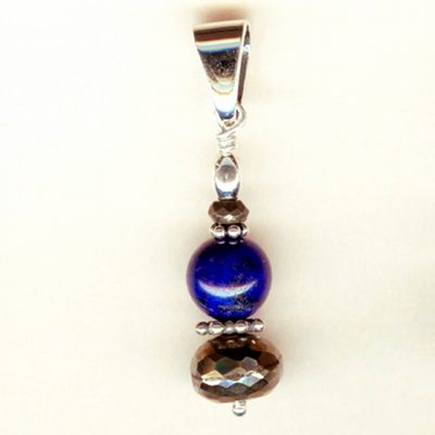 Pendentif Lapis Lazuli, Pyrite et Argent