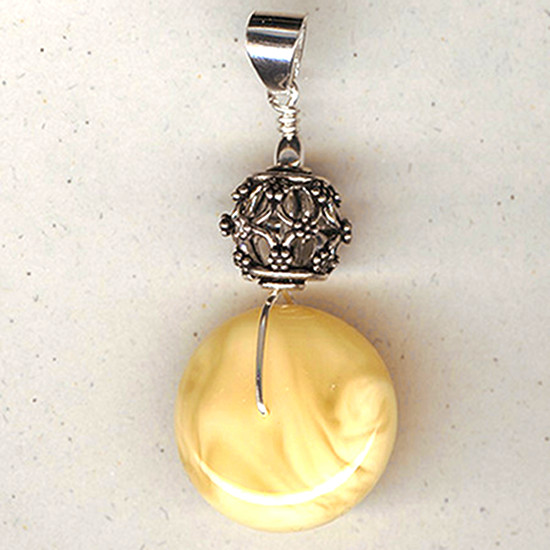 Pendentif Ambre et Argent