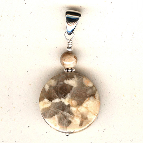 Pendentif Bois pétrifié (Fossile)