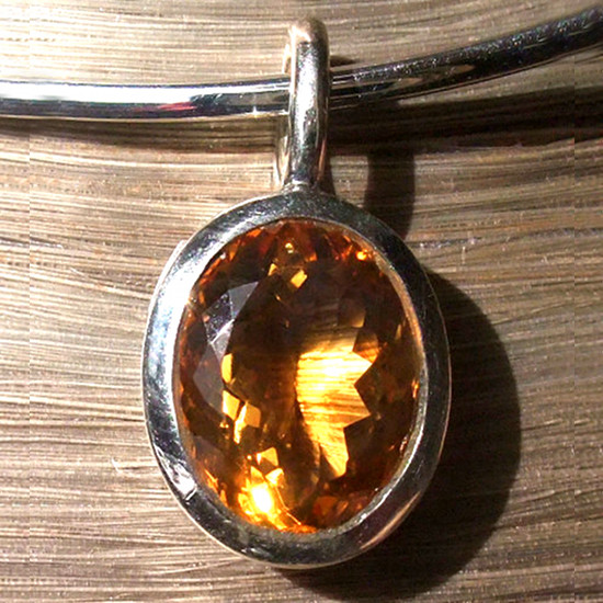 Pendentif Citrine et Argent