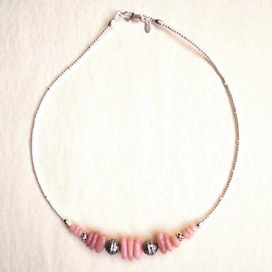 Collier Opale rose et Argent