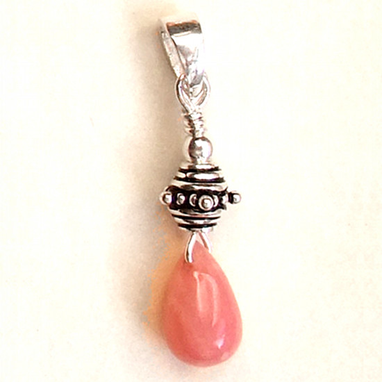 Pendentif Opale rose et Argent