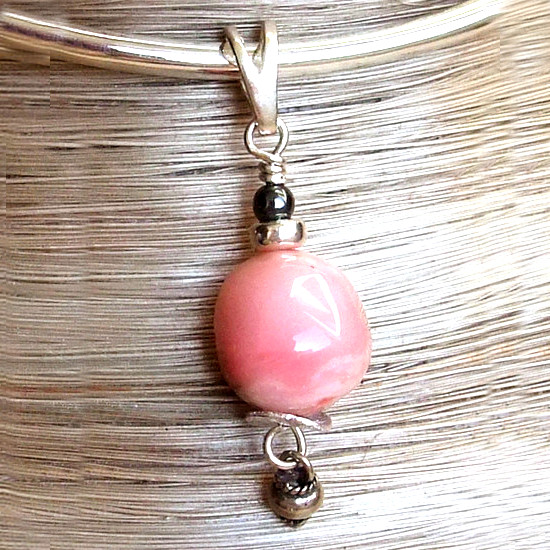 Pendentif Opale rose et Argent