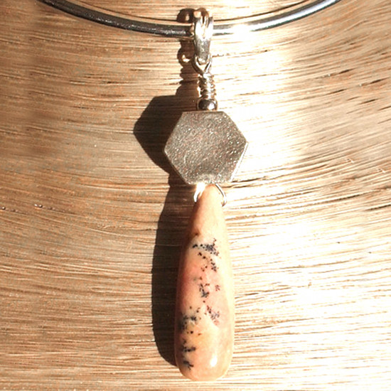 Pendentif Opale rose et Argent