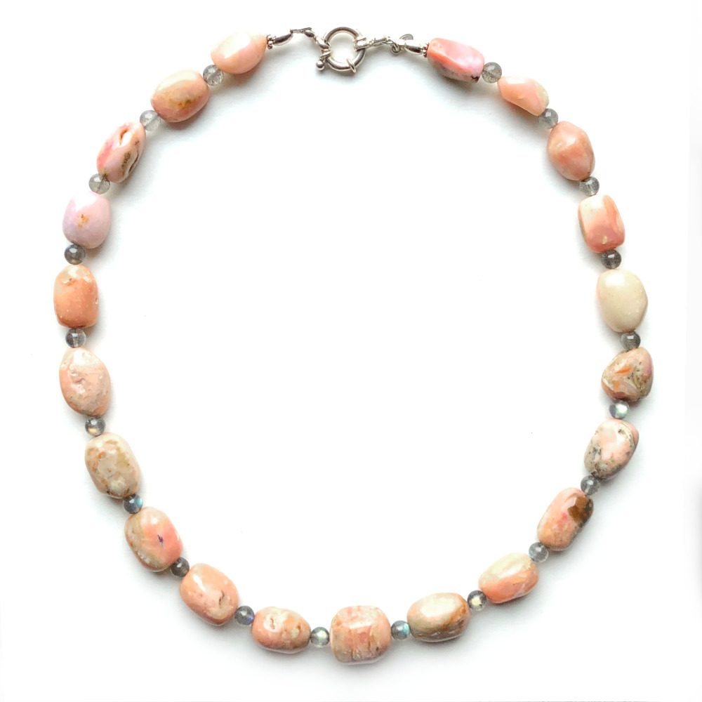 Collier Opale rose et Argent
