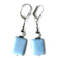 Boucles d'oreilles Opale bleu et Argent