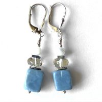 Boucles d'oreilles Opale bleu et Argent