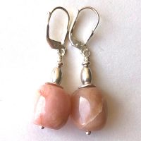 Boucles d'oreilles Opale rose et Argent