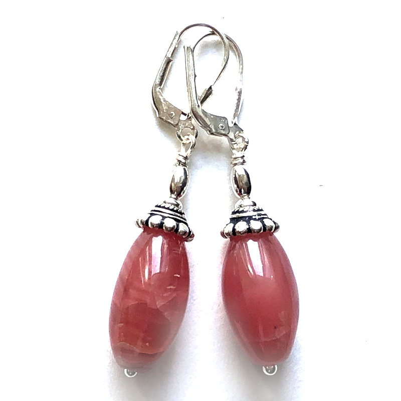 Boucles d'oreilles Rhodochrosite et Argent