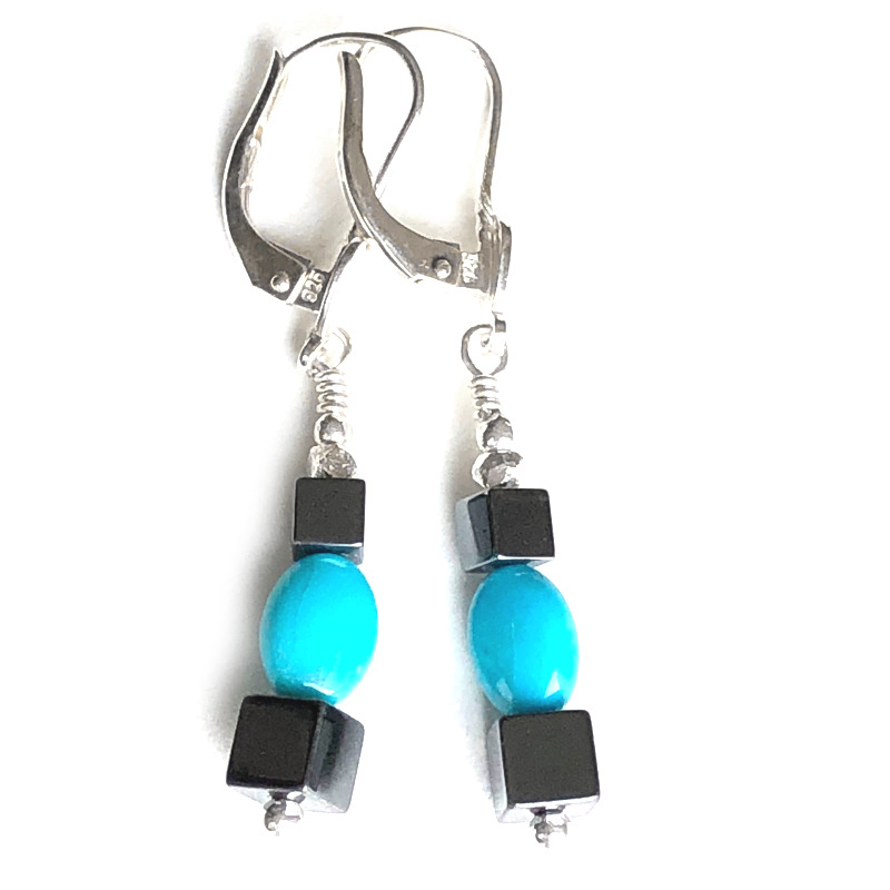 Boucles d'oreilles Turquoise et Argent