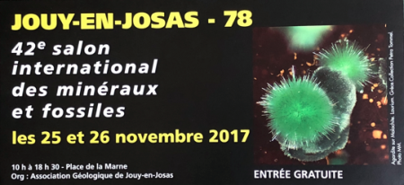 Salon International des Minéraux et Fossiles de Jouy-en_Josas 2017