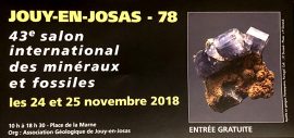 Salon international des Minéraux - Jouy-en-Josas Novembre 2018