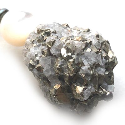 Pendentif Pyrite, Quartz, Nacre et Argent