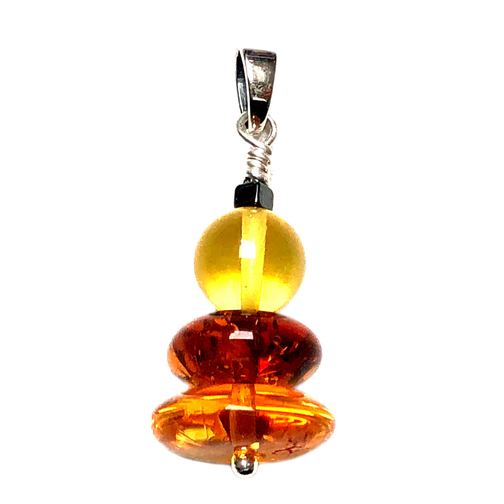 Pendentif Ambre et Argent
