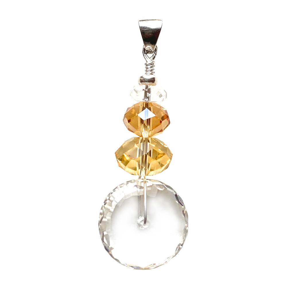 Pendentif Quartz, Citrine et Argent