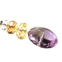 Pendentif Améthyste, Quartz, Citrine et Argent