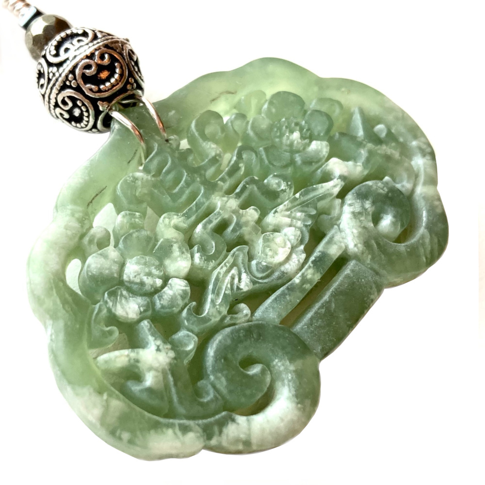 Pendentif Serpentine et Argent