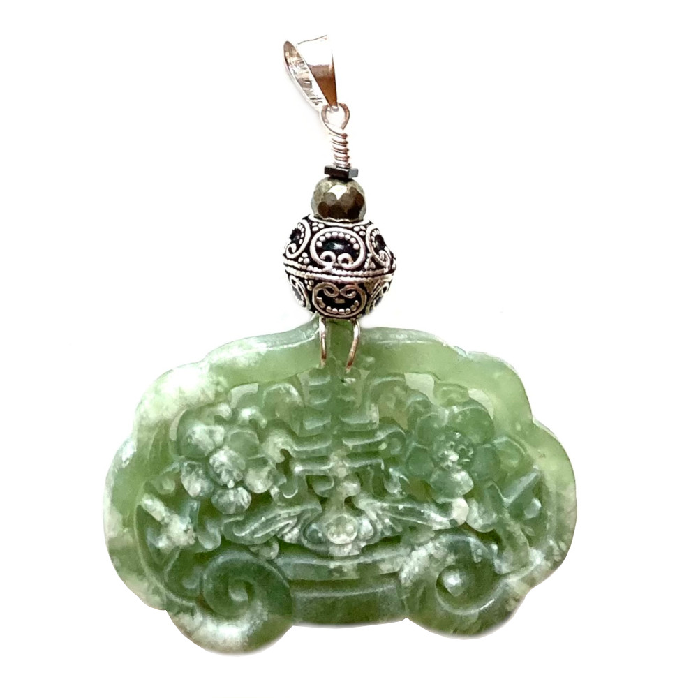 Pendentif Serpentine et Argent