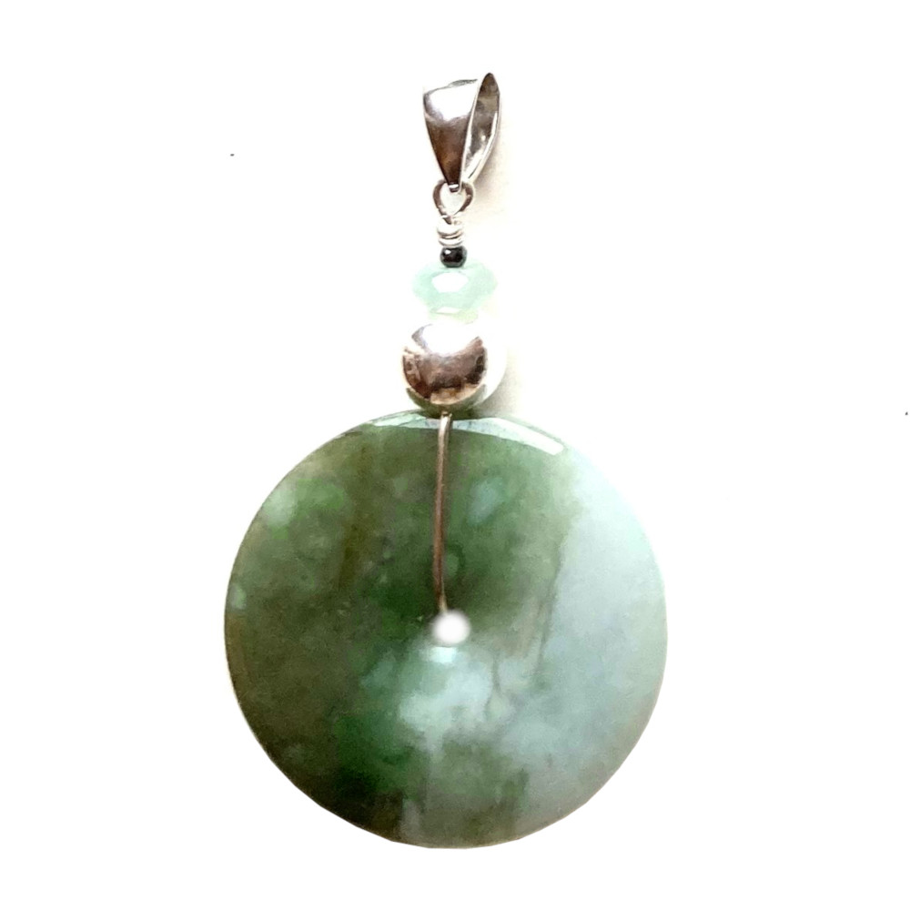 Pendentif Jade jadéite et Argent