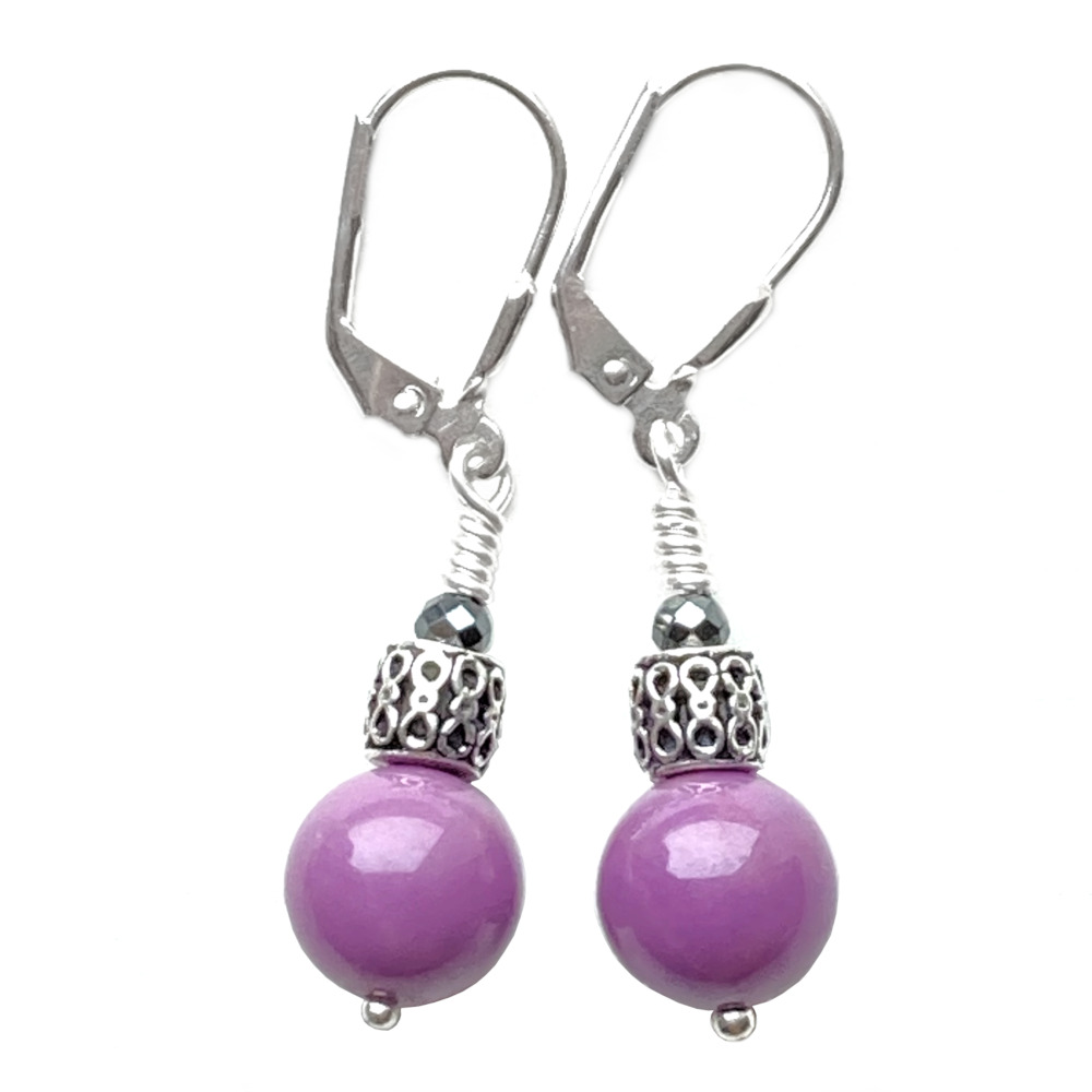 Boucles d'oreilles Phosphosidérite et Argent