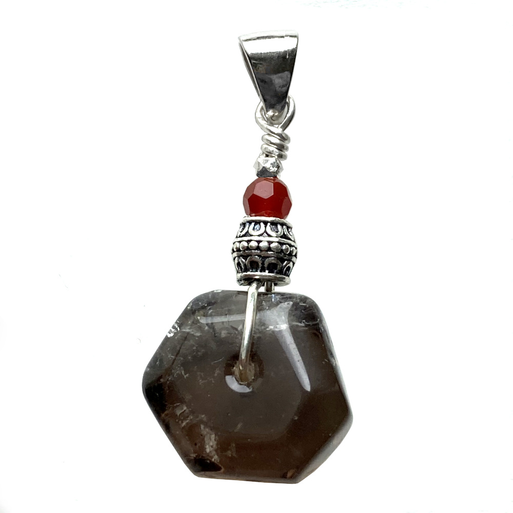 Pendentif Quartz fumé et Argent