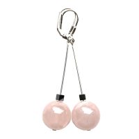 Boucles d'oreilles Quartz rose et Argent
