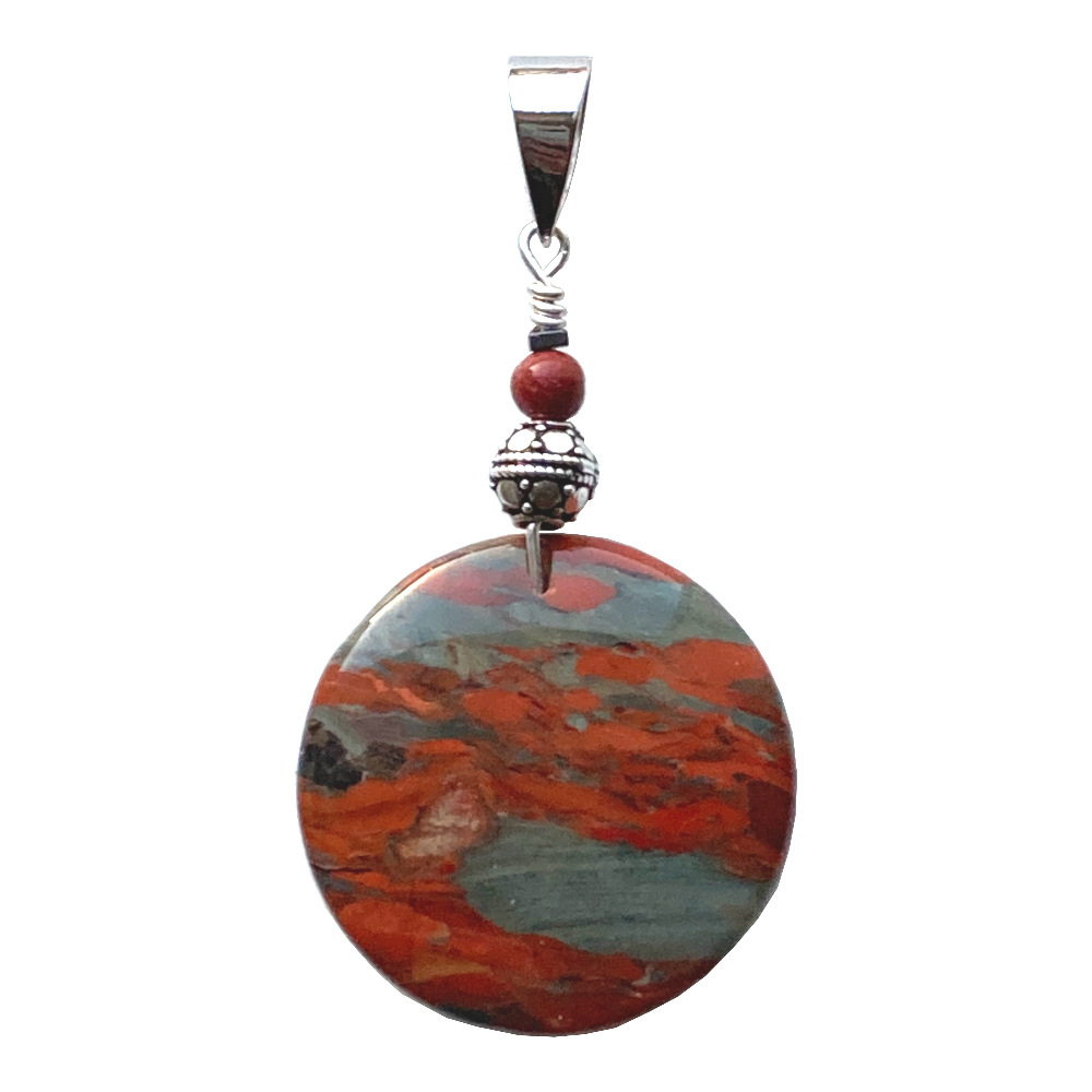 Pendentif Jaspe rouge et Argent