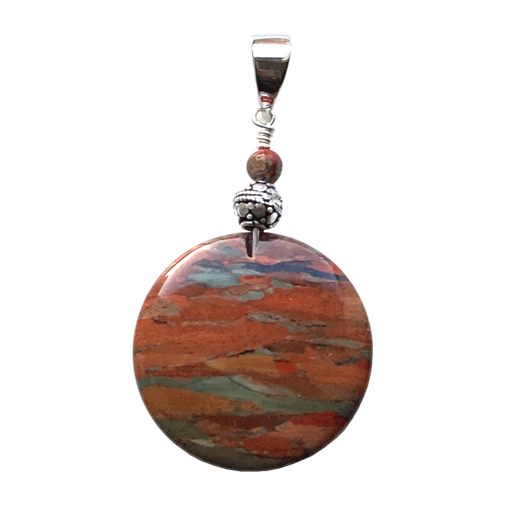 Pendentif Jaspe rouge et Argent