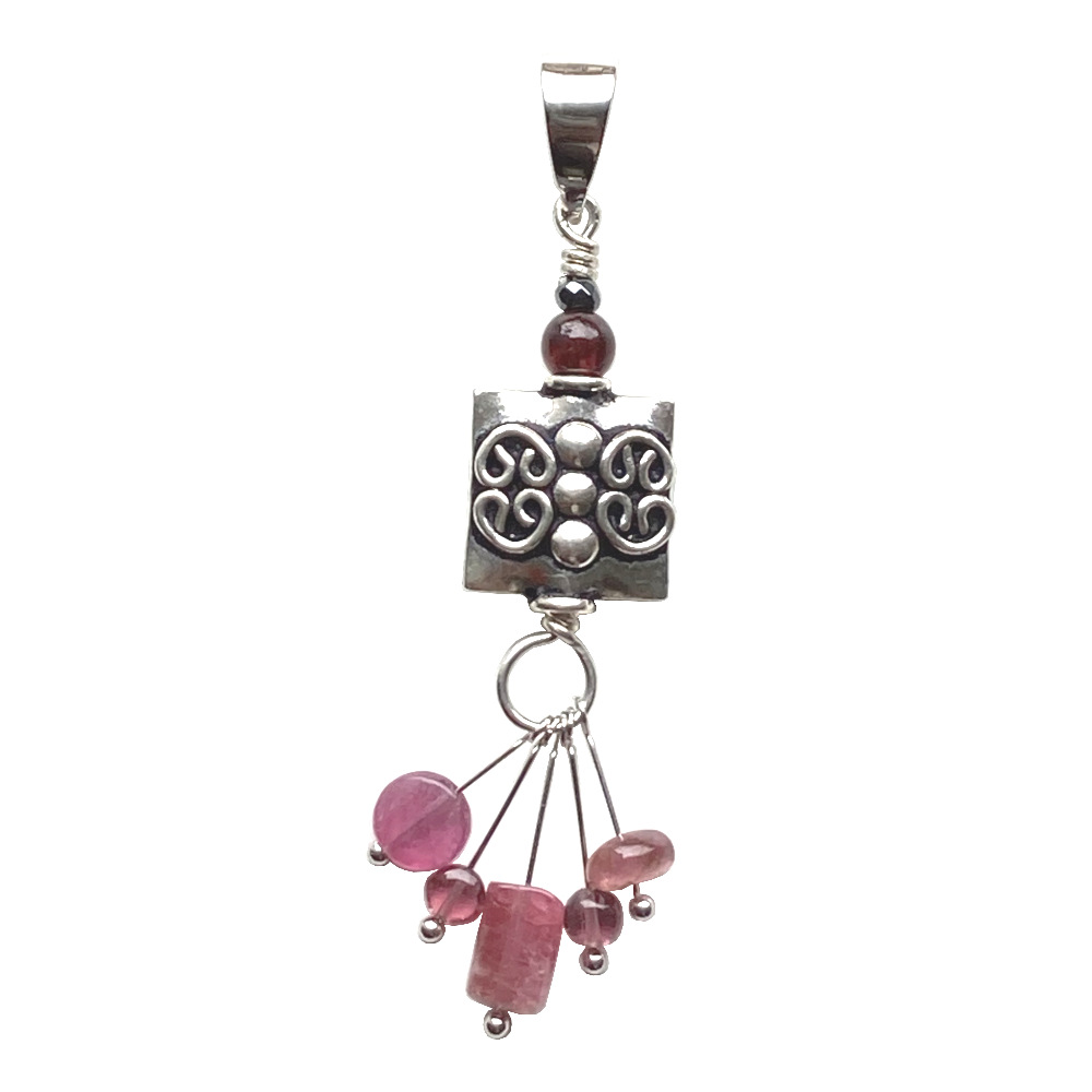 Pendentif Tourmaline rose et Argent