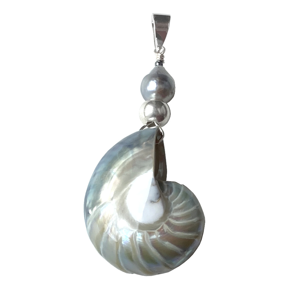 Pendentif Nacre, Perle d'eau douce et Argent