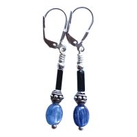 Boucles d'oreilles Cyanite et Argent