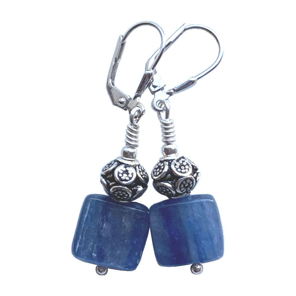 Boucles d'oreilles Cyanite et Argent